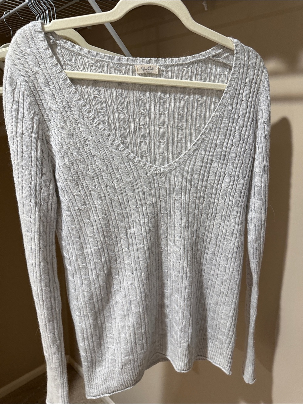 J galt Brandy Melville Cable Knit Off-Shoulder Sweater